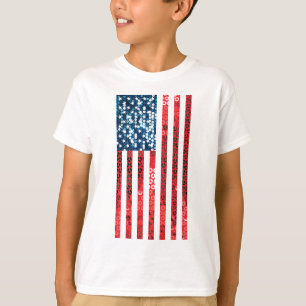 T-shirt bandeira americana vertical