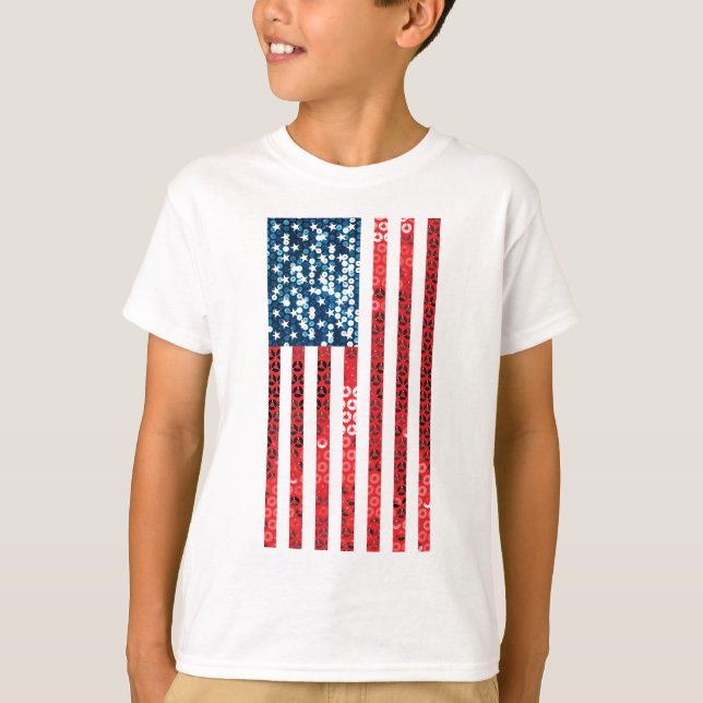 T-shirt bandeira americana vertical (Frente)