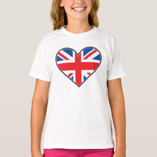 T-shirt Bandeira Britânica Em Um Coração
