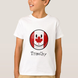 T-shirt Bandeira canadense de sorriso lustrosa