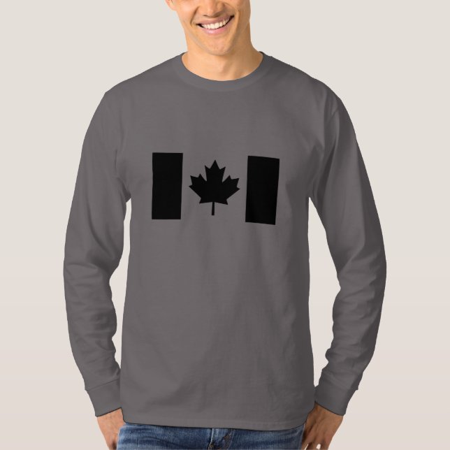 T-shirt Bandeira canadense no Decor Negro (Frente)