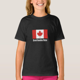 T-shirt Bandeira canadense orgulhosa da enfermeira/folha