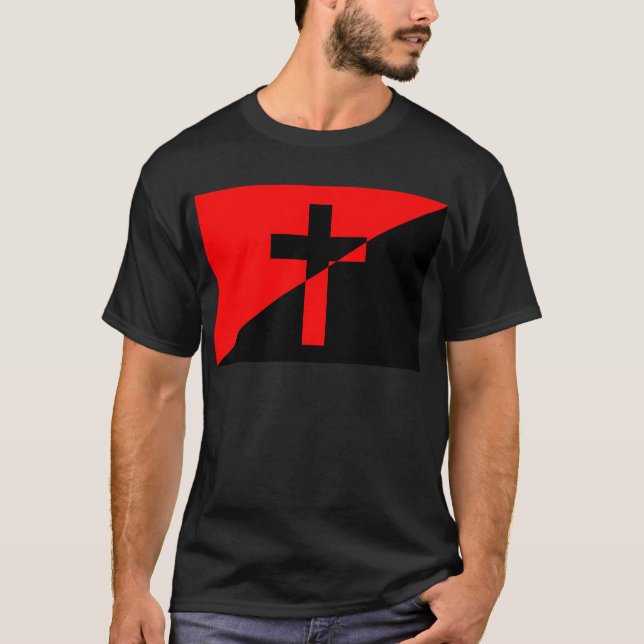 T-shirt Bandeira Cristã Anarquista Anarquista do Cristiani (Frente)