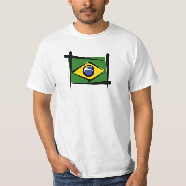 T-shirt Bandeira da escova de Brasil (Frente)