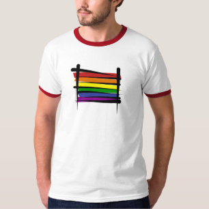 T-shirt Bandeira da escova do orgulho gay do arco-íris