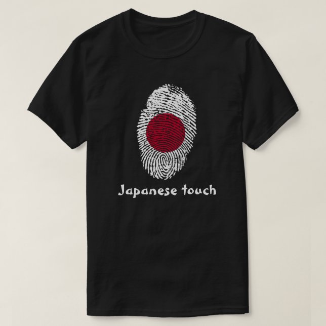 T-shirt Bandeira da impressão digital do toque do japonês (Frente do Design)