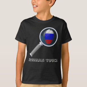 T-shirt Bandeira da impressão digital do toque do russo