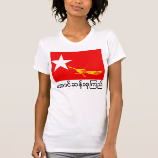 T-shirt bandeira da liga nacional para a democracia