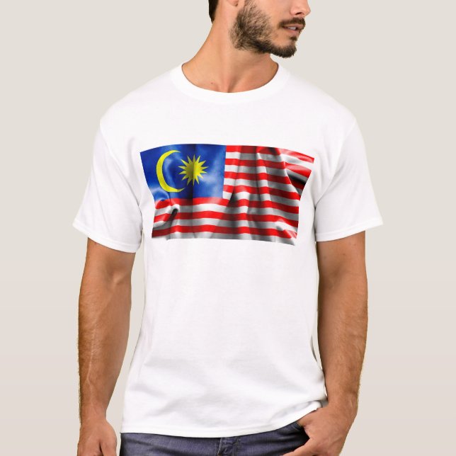 T-shirt Bandeira da Malásia (Frente)