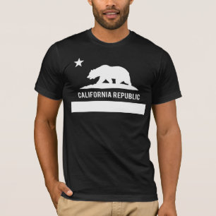 T-shirt Bandeira da república de Califórnia - preto