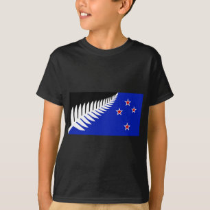T-shirt Bandeira da Samambaia Prateada da Nova Zelândia