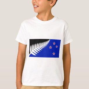 T-shirt Bandeira da Samambaia Prateada da Nova Zelândia