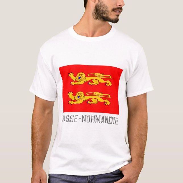 T-shirt Bandeira de Basse-Normandie com nome (Frente)