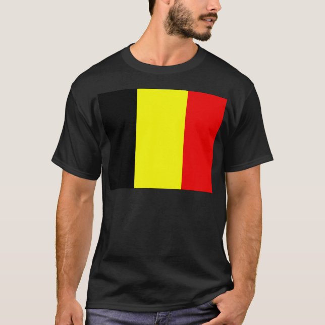 T-shirt Bandeira de Bélgica (Frente)