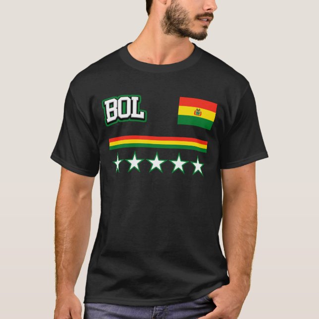T-shirt Bandeira de Bolívia (Frente)