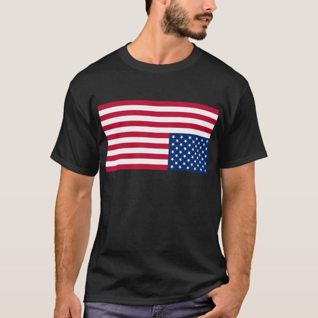 T-shirt Bandeira de cabeça para baixo dos EUA (sinal de (Frente)