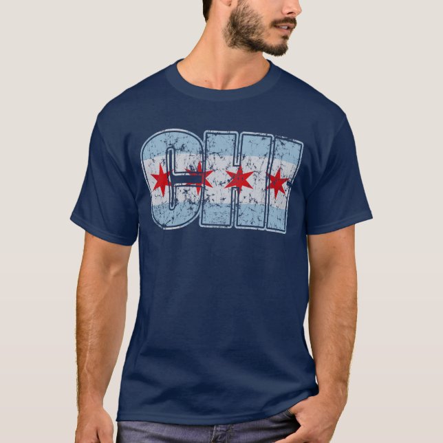 T-shirt Bandeira de Chicago do QUI (Frente)
