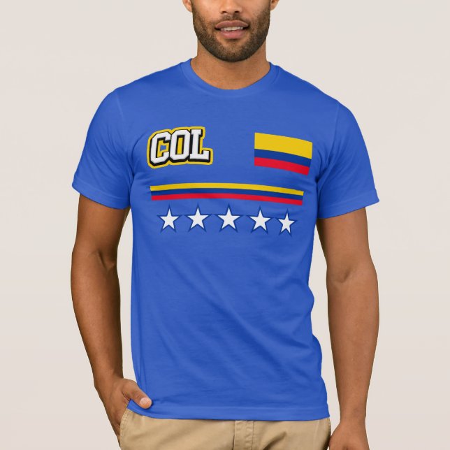T-shirt Bandeira de Colômbia (Frente)