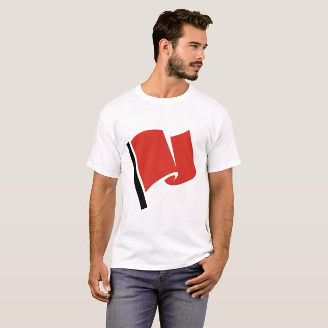 T-shirt Bandeira de Corrida Vermelha (Frente Completa)