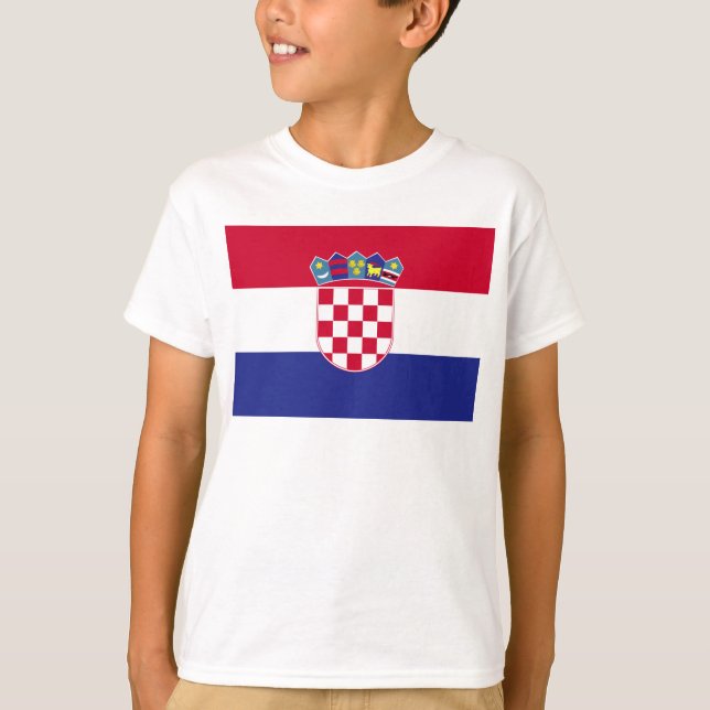 T-shirt Bandeira de Croatia (Frente)