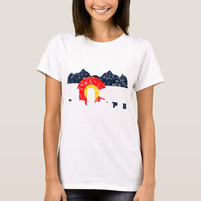 T-shirt Bandeira de Denver Colorado (Frente)
