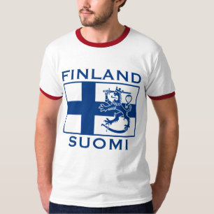 T-shirt Bandeira de Finlandia