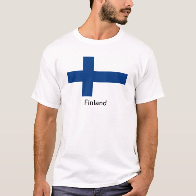 T-shirt Bandeira de Finlandia (Frente)