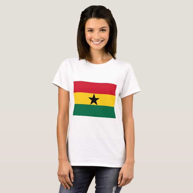 T-shirt Bandeira de Ghana (Frente Completa)