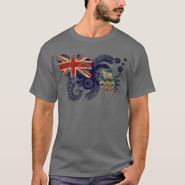 T-shirt Bandeira de Ilhas Falkland (Frente)