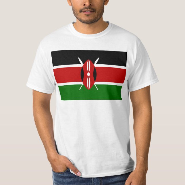 T-shirt Bandeira de Kenya África (Frente)