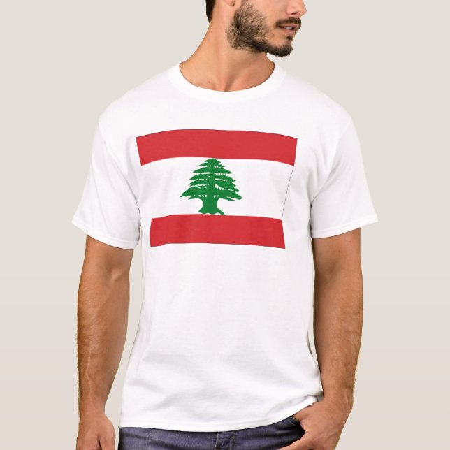 T-shirt Bandeira de Líbano (Frente)