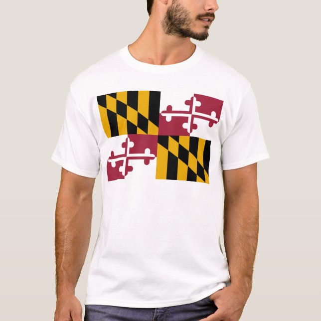 T-shirt bandeira de Maryland (Frente)
