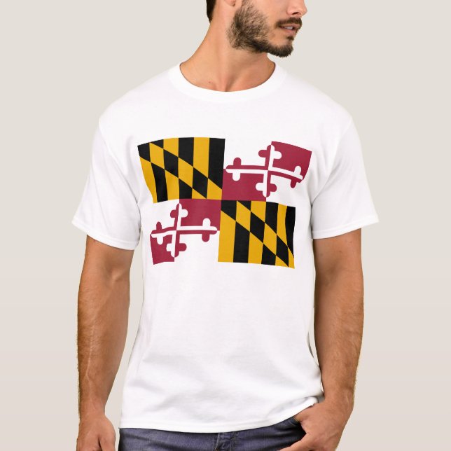 T-shirt Bandeira de Maryland (Frente)