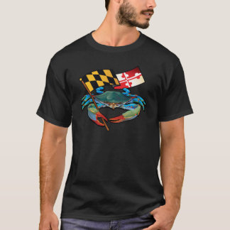 T-shirt Bandeira de Maryland do caranguejo azul
