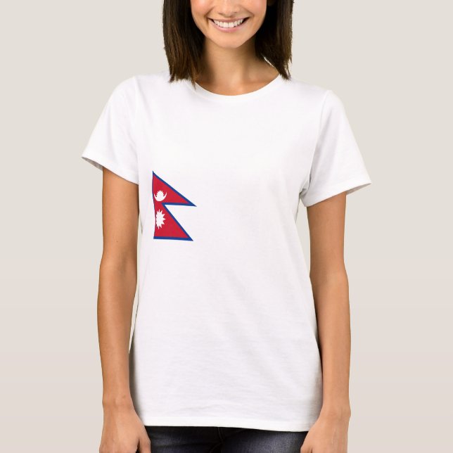 T-shirt Bandeira de Nepal (Frente)