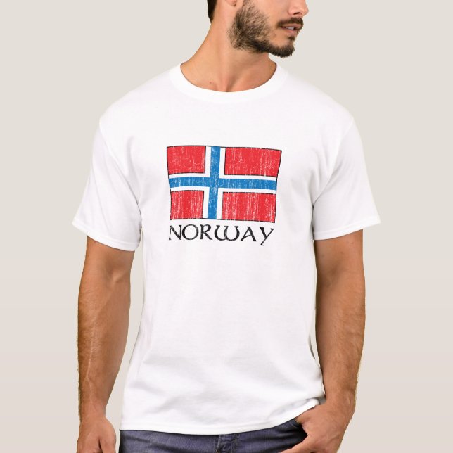 T-shirt Bandeira de Noruega (Frente)