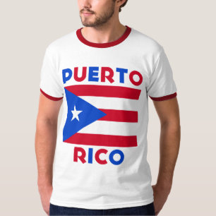 T-shirt Bandeira de Puerto Rico do vintage do tigre 80s de