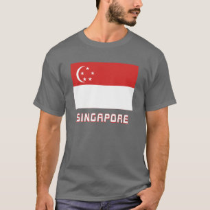 T-shirt Bandeira de Singapore com nome