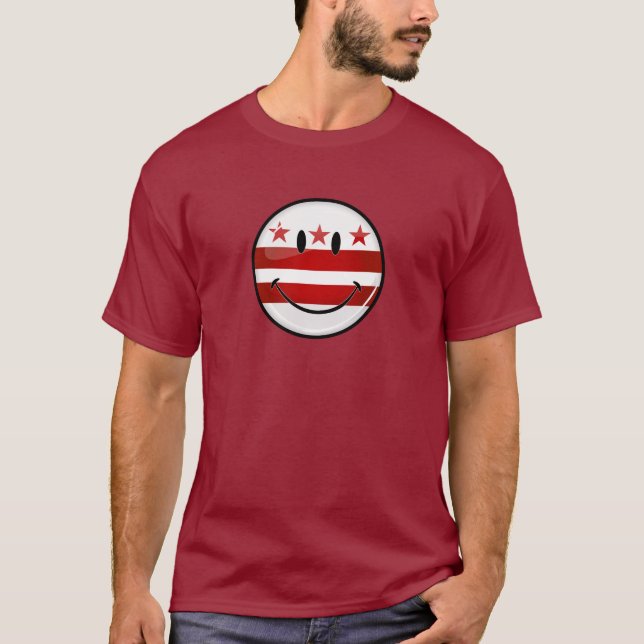 T-shirt Bandeira de sorriso do Washington DC (Frente)