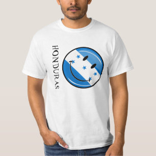 T-shirt Bandeira de sorriso redonda lustrosa do Honduran