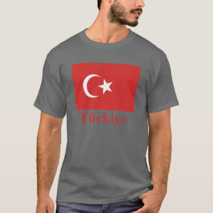 T-shirt Bandeira de Turquia com nome no turco