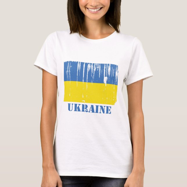 T-shirt Bandeira de Ucrânia (Frente)