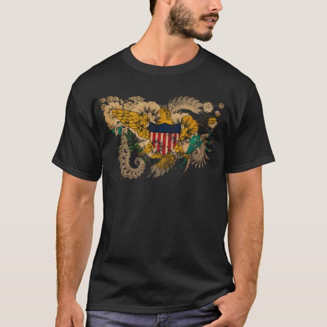 T-shirt Bandeira de Virgin Islands (Frente)