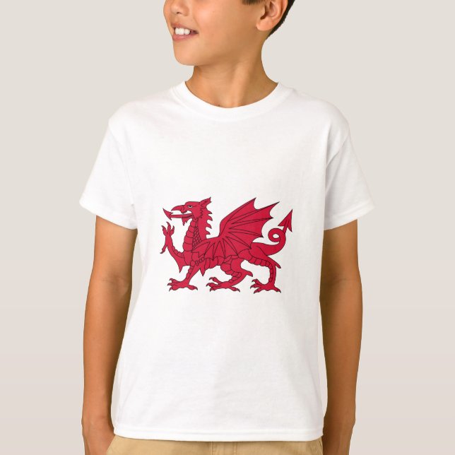 T-shirt Bandeira de Wales - o dragão vermelho - Baner (Frente)