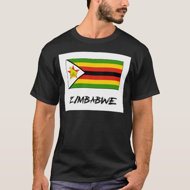T-shirt Bandeira de Zimbabwe (Frente)
