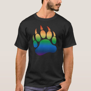 T-shirt Bandeira do Arco-íris da Pata do Urso Gay Magnífic