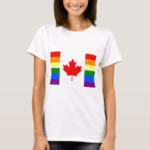T-shirt Bandeira do arco-íris de Canadá
