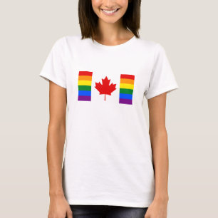 T-shirt Bandeira do arco-íris do Canadá
