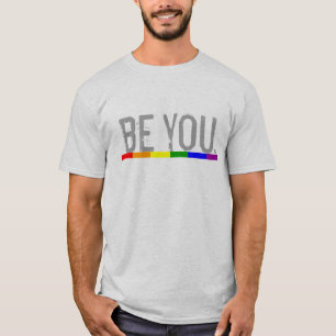 T-shirt Bandeira do arco-íris do Orgulho Gay seja você