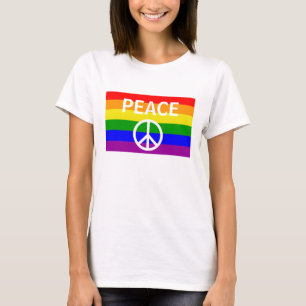 T-shirt Bandeira do arco-íris do Orgulho Gay símbolo da pa